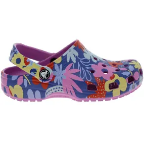 Crocs Classic Printed Floral Clog Sandals - Girls