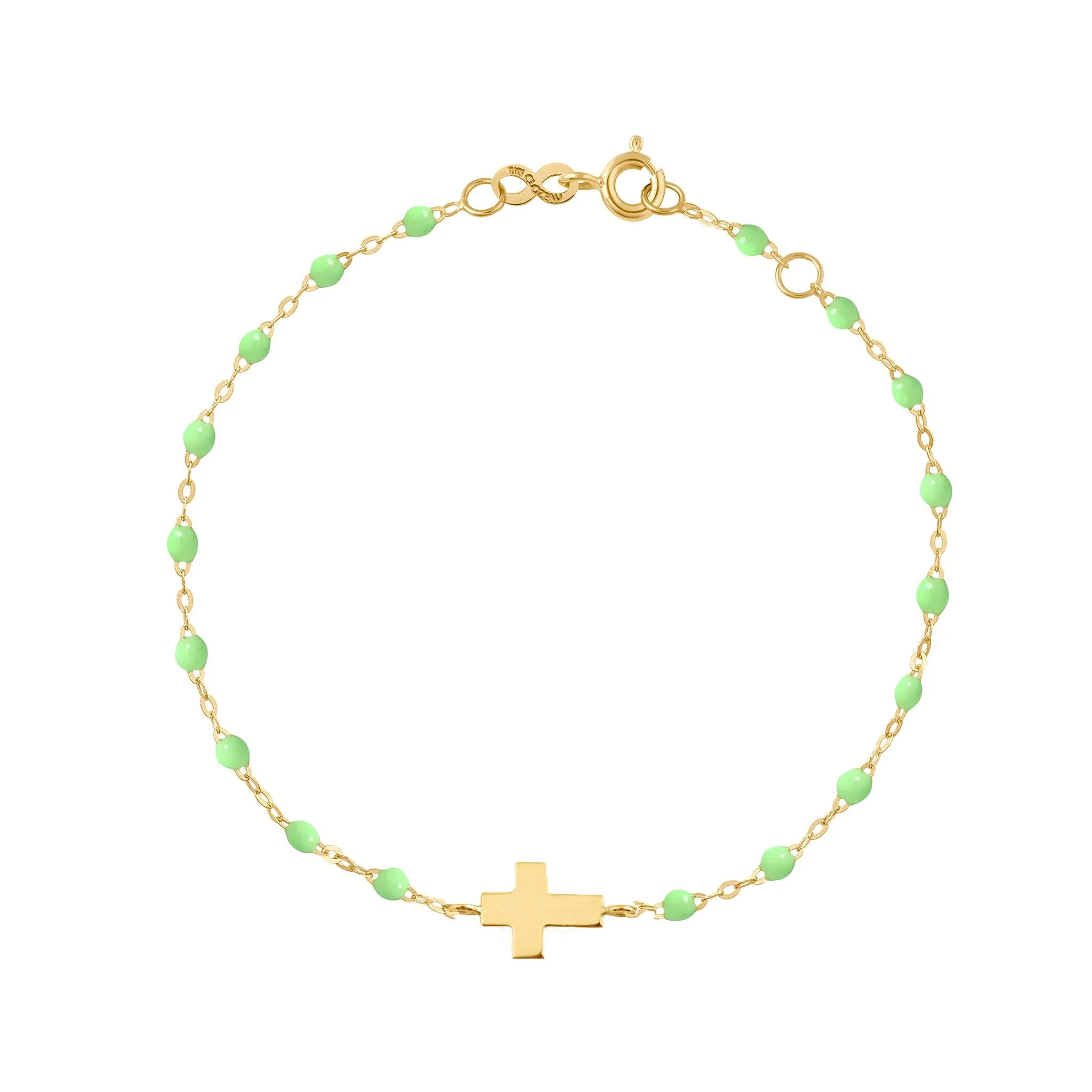 Cross Charm Classic Gigi Anis bracelet, Yellow Gold, 6.7