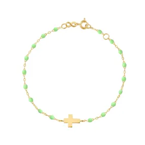 Cross Charm Classic Gigi Anis bracelet, Yellow Gold, 6.7