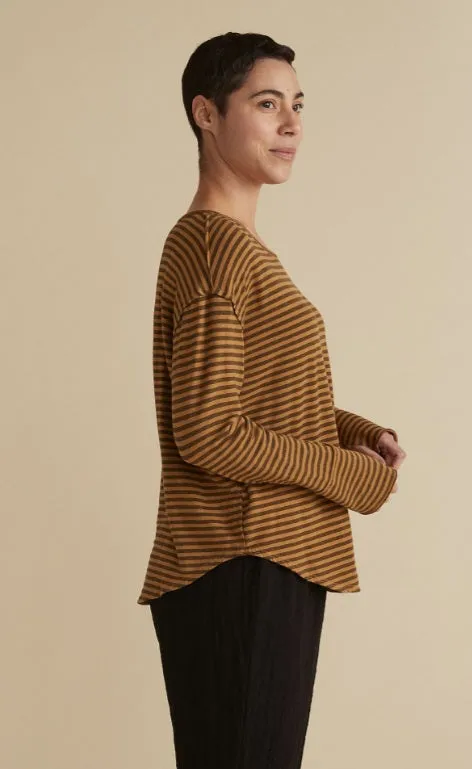 Cut Loose Grey Stripe Fleece Thumbhole Top