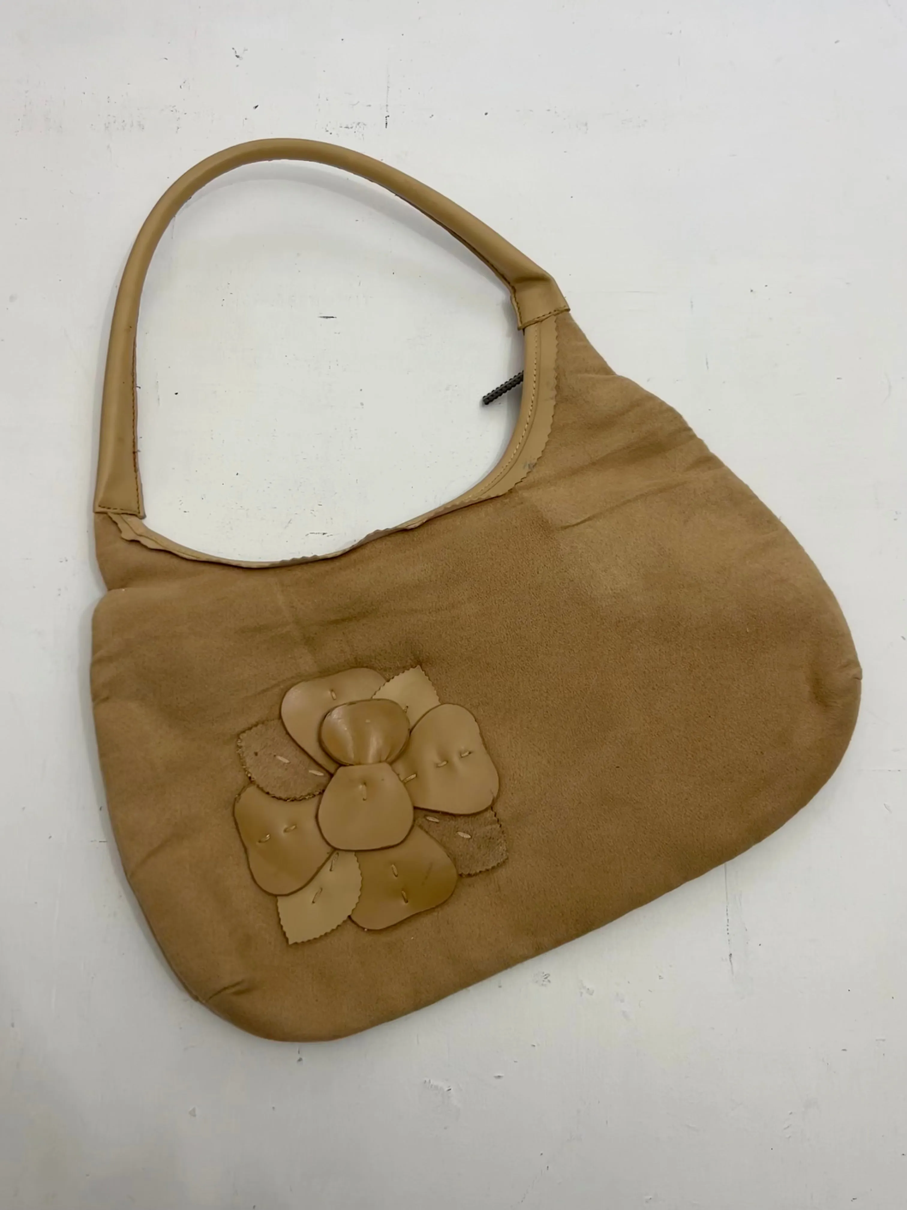 Cute flowers beige shoulder bag y2k vintage