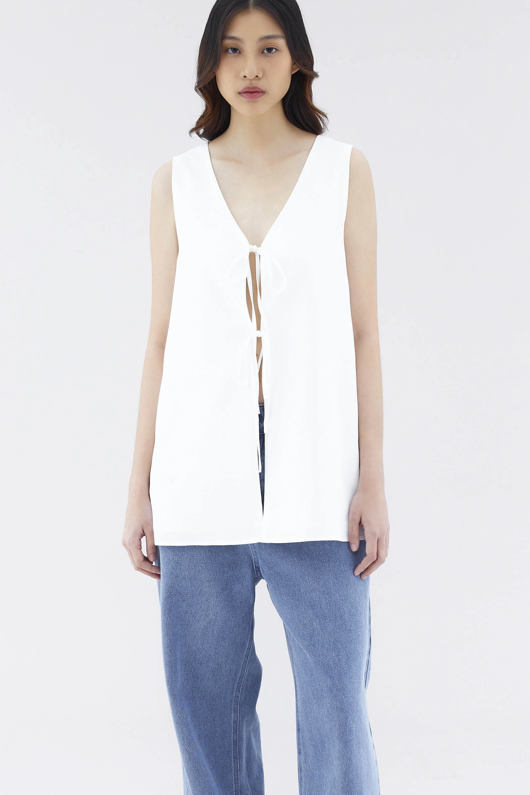 Darelyn Front Tie Longline Vest