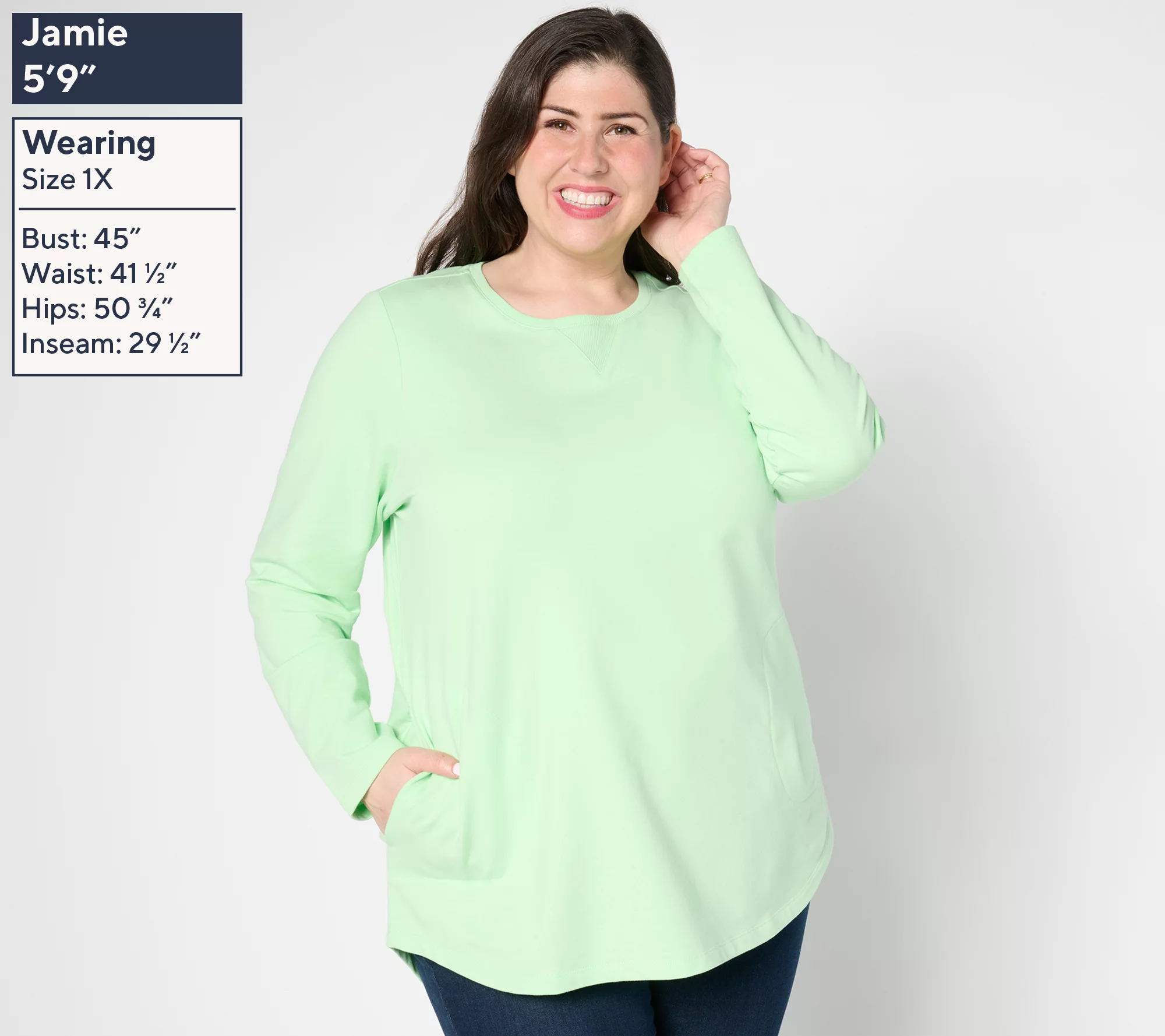 Denim & Co. Active Regular French Terry Tunic