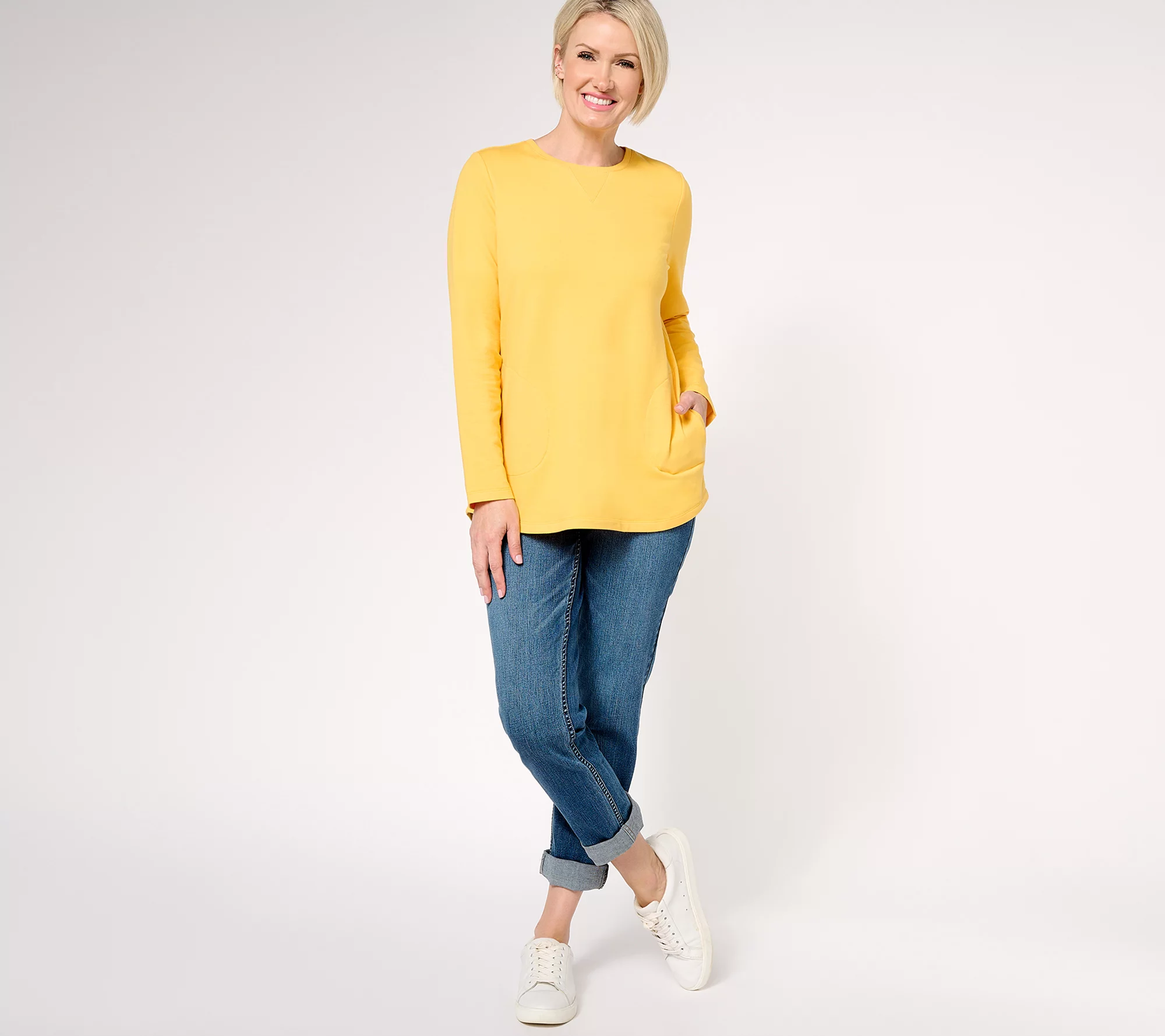 Denim & Co. Active Regular French Terry Tunic