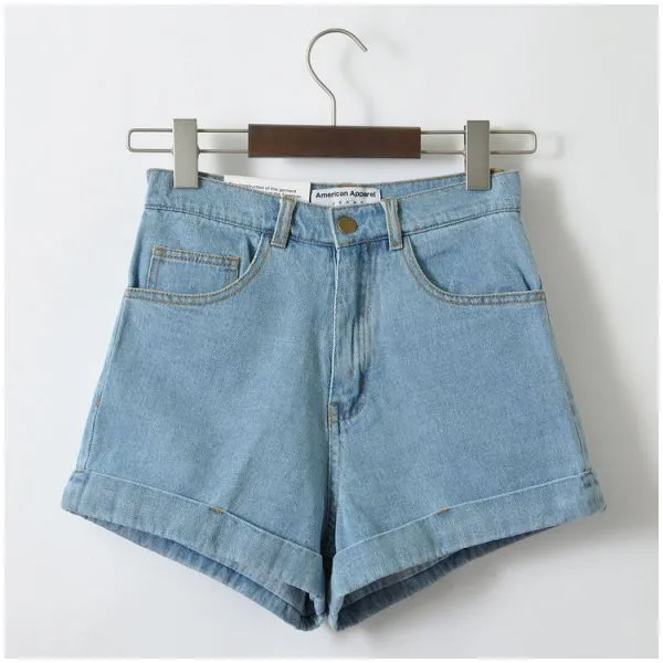 Denim shorts for women high waist retro jeans style