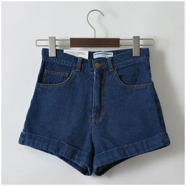 Denim shorts for women high waist retro jeans style