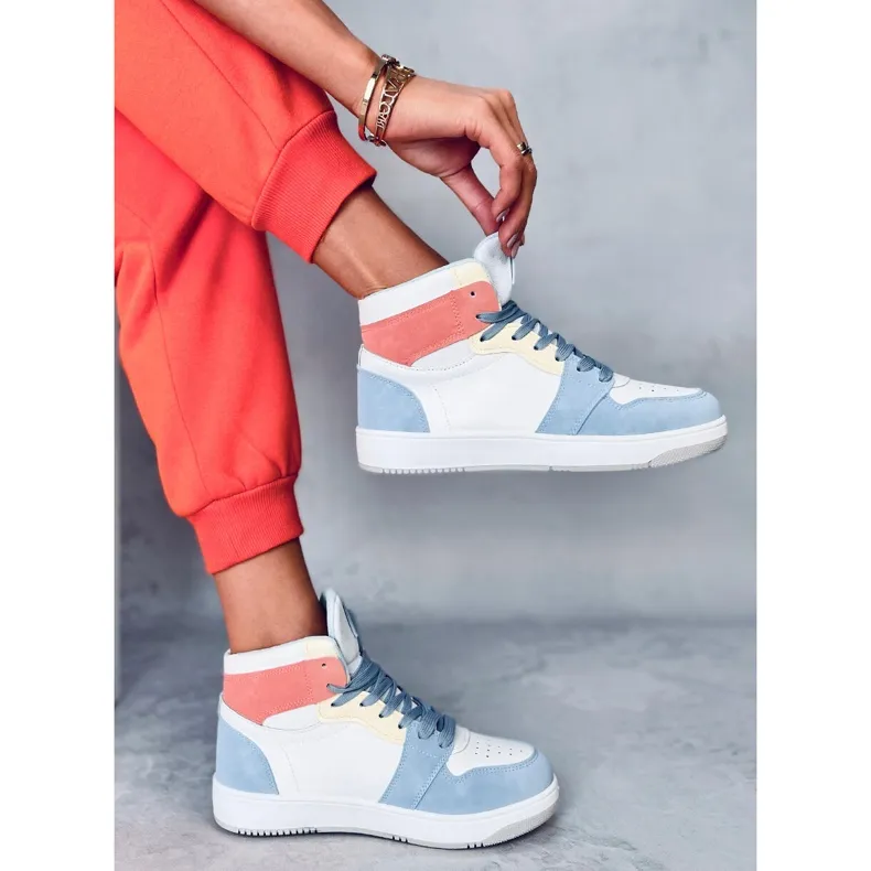 Dorcas Blue ankle-high sneakers white