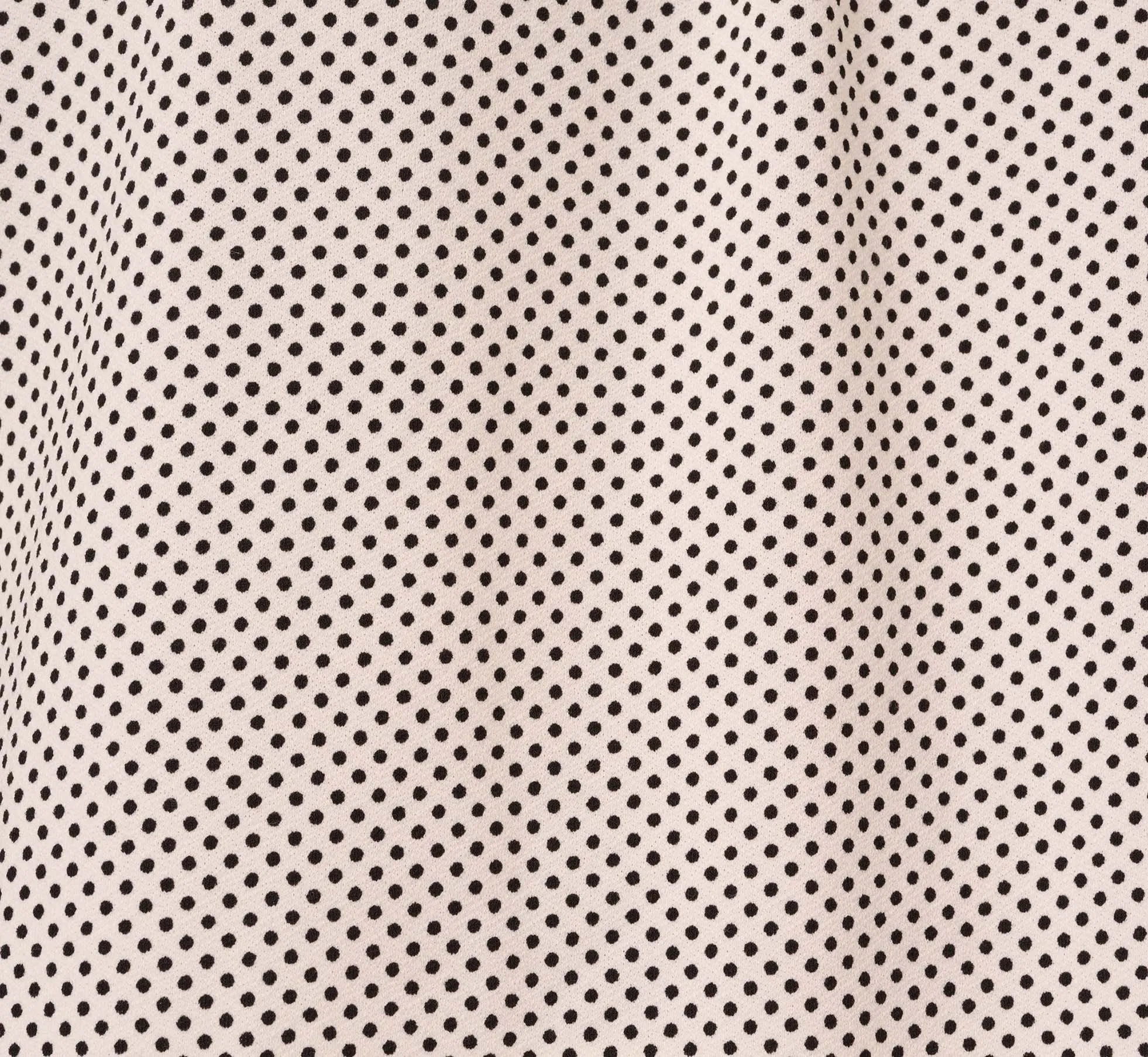 Dot Print Sleeveless Top With Ruffled Details In Ivory Black Small Dot