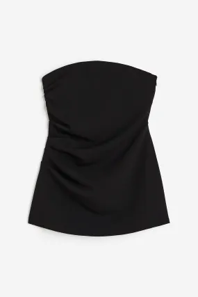 Draped bandeau top - Sleeveless - Long - Black - Ladies | H&M GB