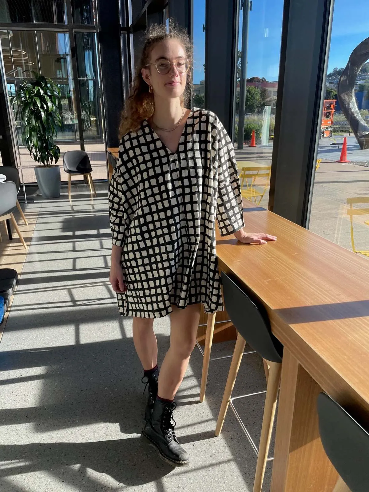 Dress - Tunic Black Check