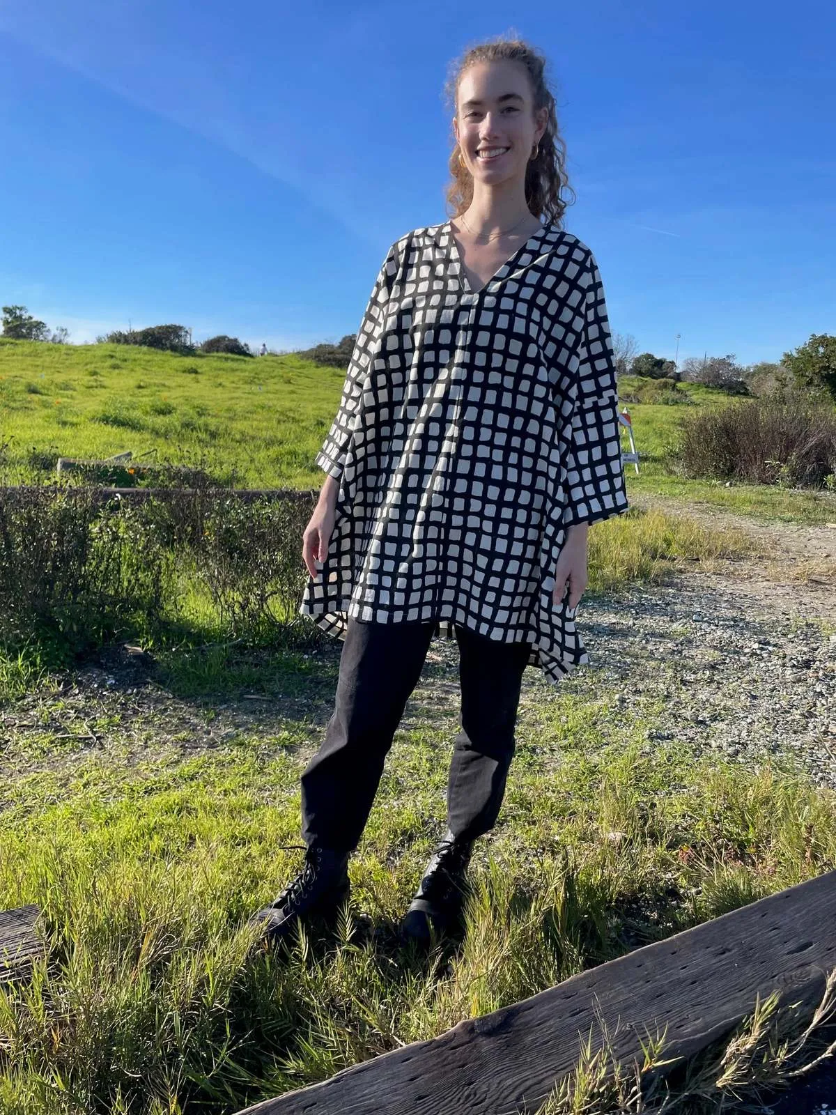 Dress - Tunic Black Check