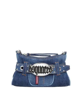 DSQUARED2 DENIM SHOULDER BAG WITH LOGO