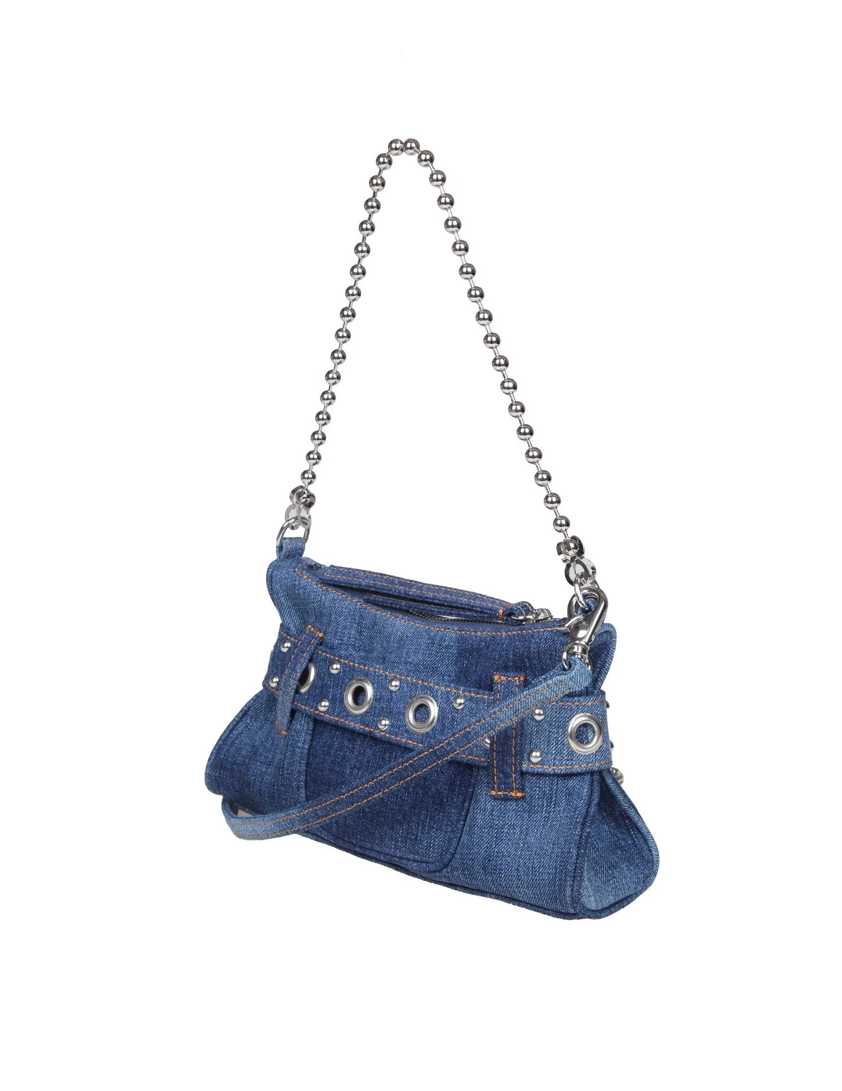 DSQUARED2 DENIM SHOULDER BAG WITH LOGO