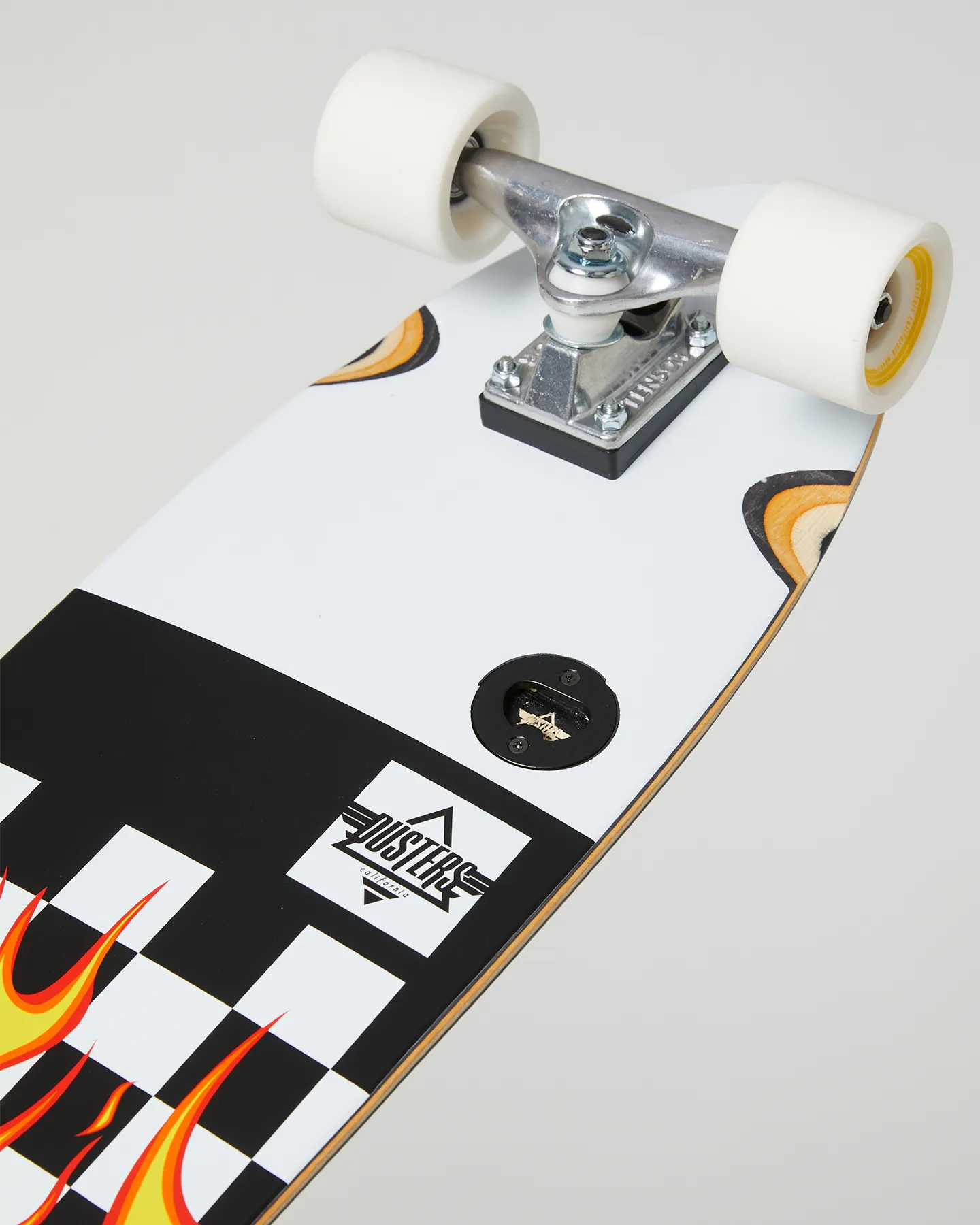 Dusters Flames 31 Inch Cruiser Skateboard - Yellow White | SurfStitch