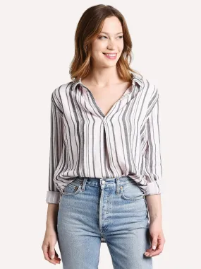     DYLAN  Women's Mixed Stripe Long Sleeve Tunic    