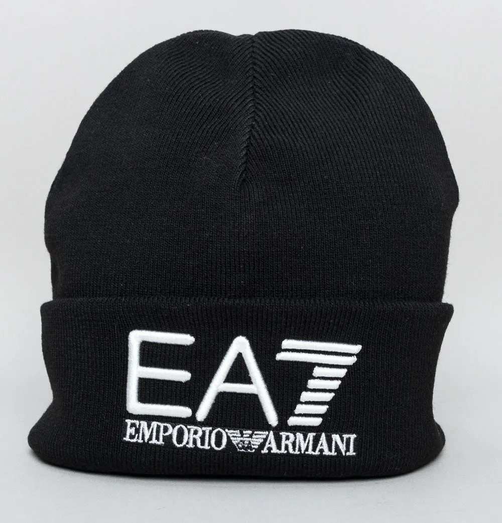 EA7 Bold Logo Beanie Black