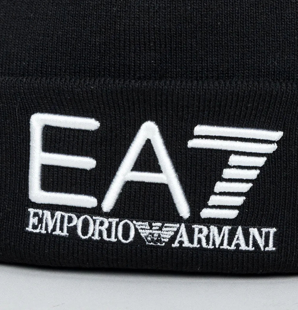 EA7 Bold Logo Beanie Black