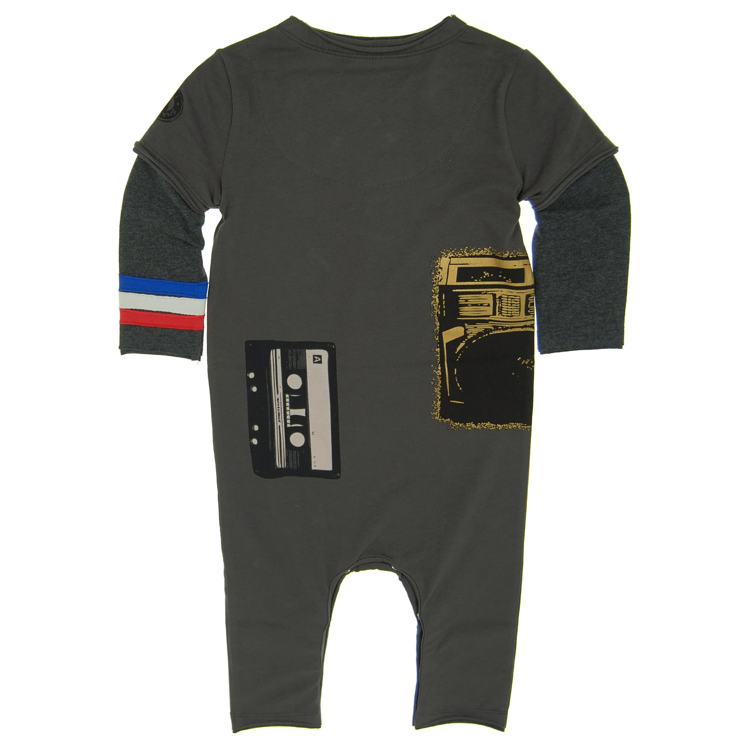 Electric Boom Box Baby Romper by: Mini Shatsu