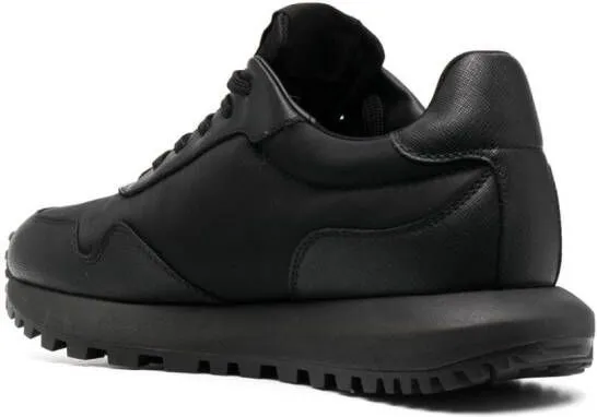 Emporio Armani logo-charm lace-up sneakers Black