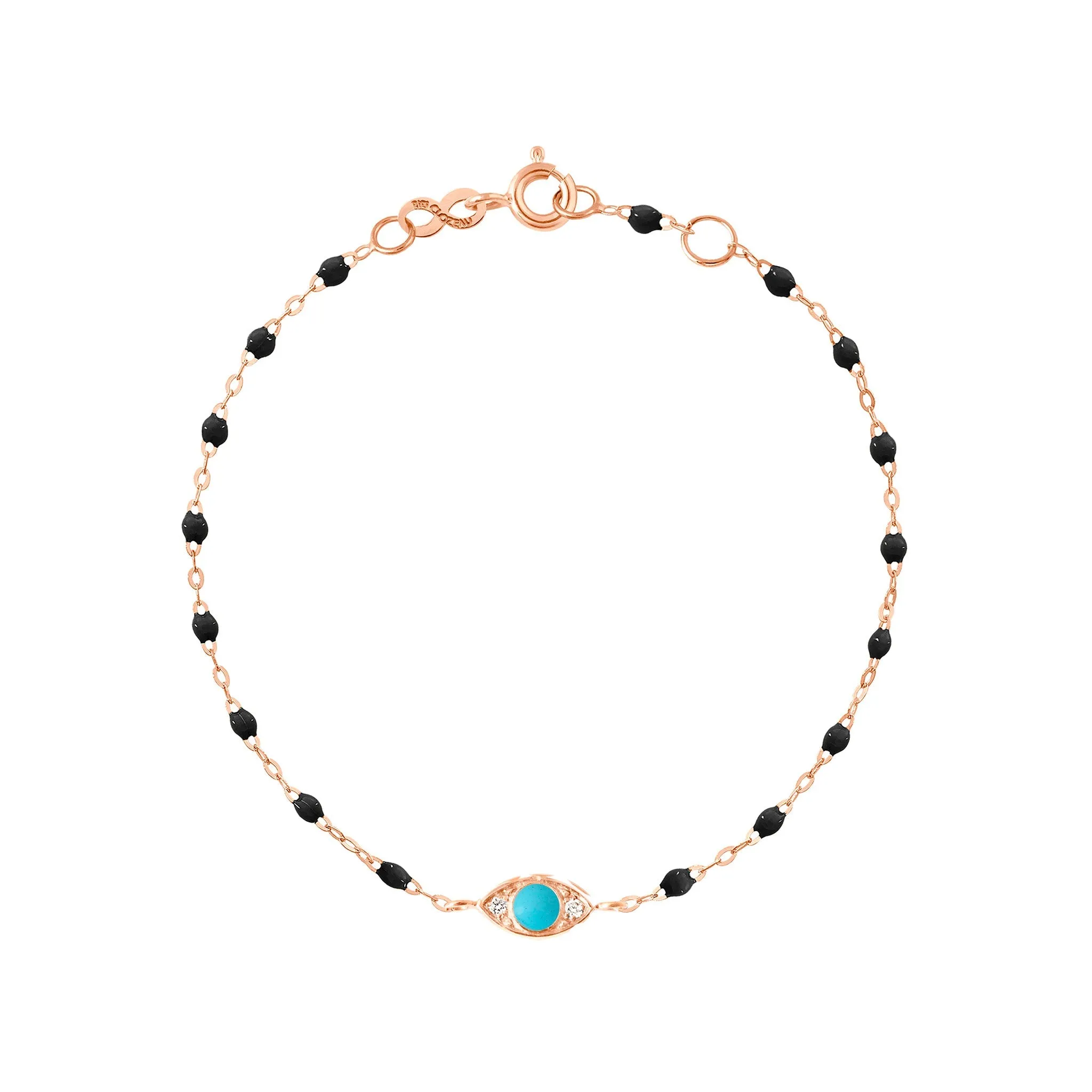 Eye Sparkle Diamond Bracelet, Black, Rose Gold, 6.7