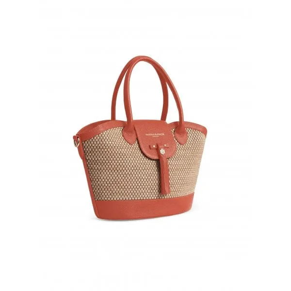 Fairfax & Favor Womens Windsor Basket Bag in Melon Leather