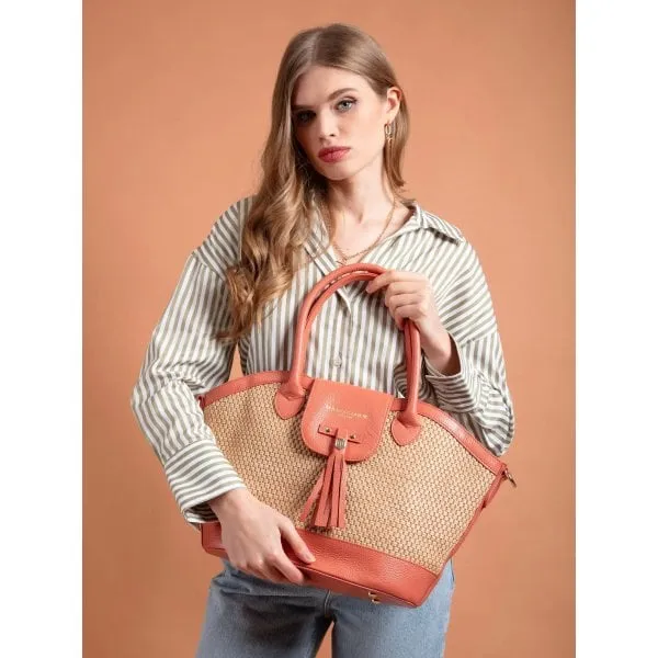 Fairfax & Favor Womens Windsor Basket Bag in Melon Leather