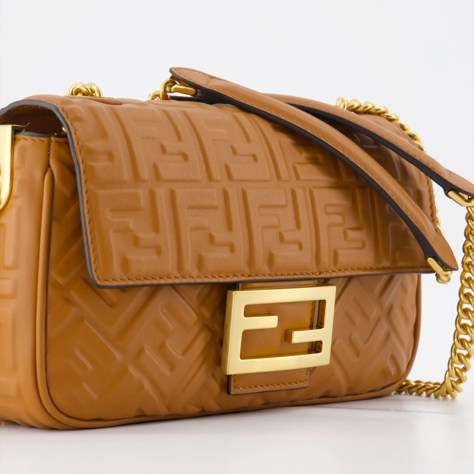 Fendi Brown Leather Baguette Bag