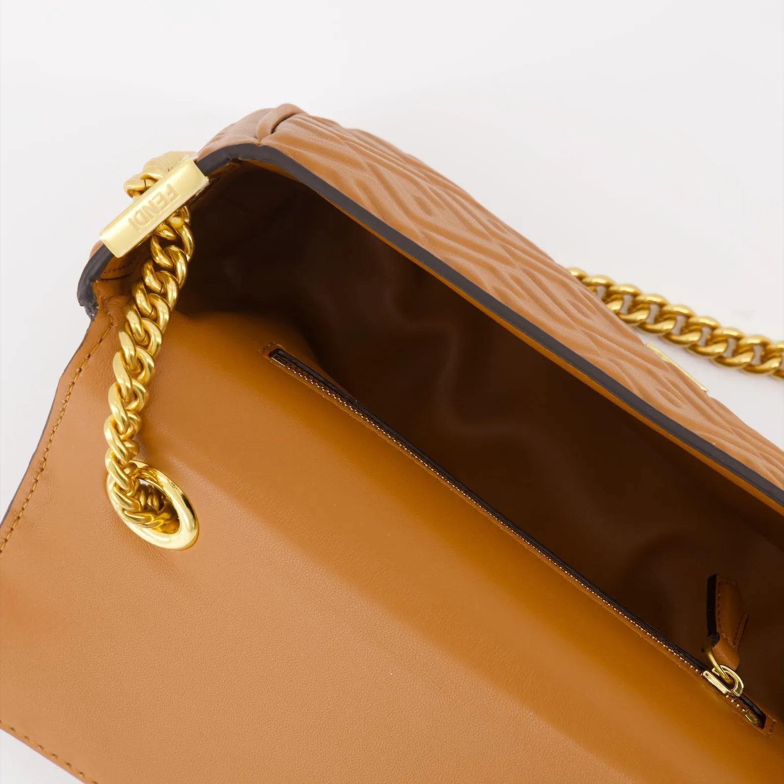 Fendi Brown Leather Baguette Bag