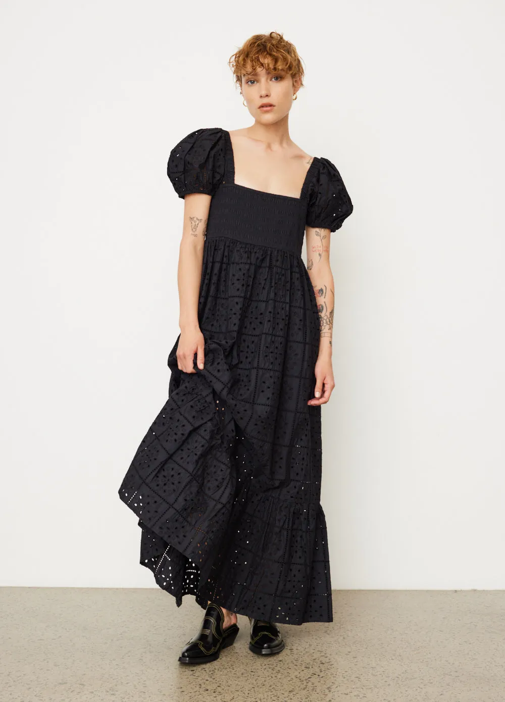 Ganni -  Broderie Anglaise Maxi Dress - Dress