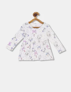 GAP Girls White Print Long Sleeve Tunic