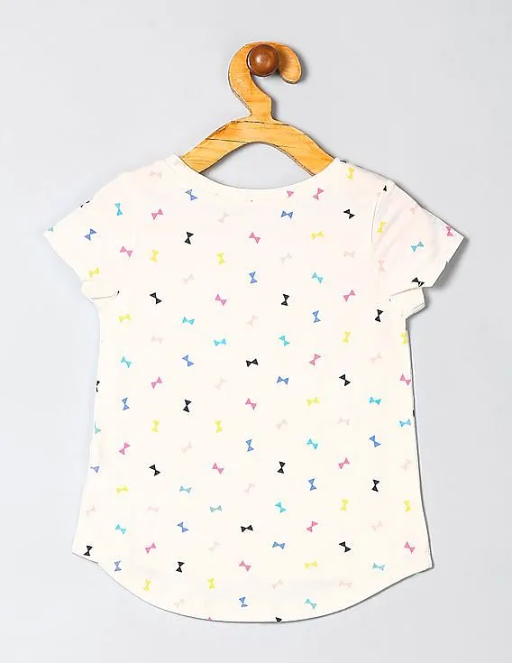 GAP Girls White Short Sleeve Printed Tunic