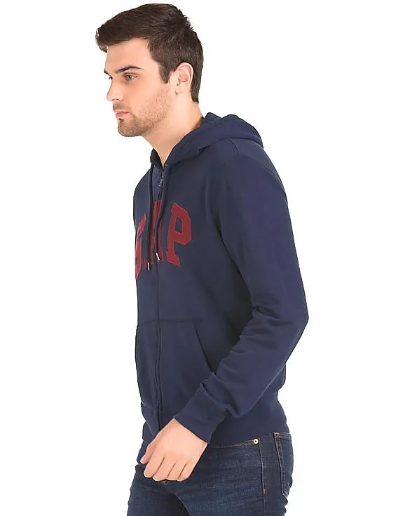 GAP Men Blue Logo Fleece Basic Sweatshirt