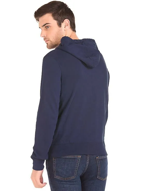 GAP Men Blue Logo Fleece Basic Sweatshirt