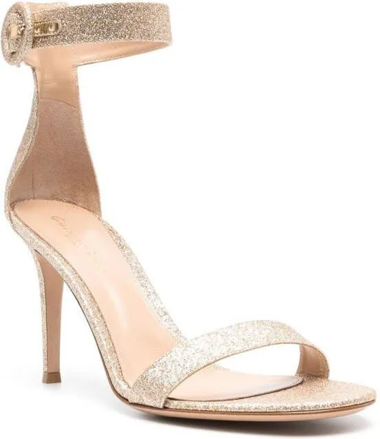 Gianvito Rossi Portofino 90 glitter sandals Gold