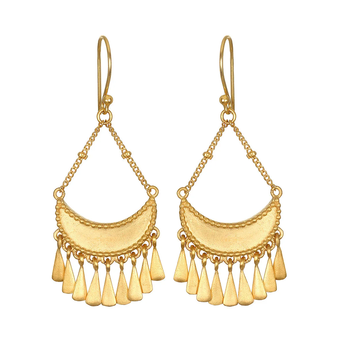 Goddess Moon Drops Gold Earrings