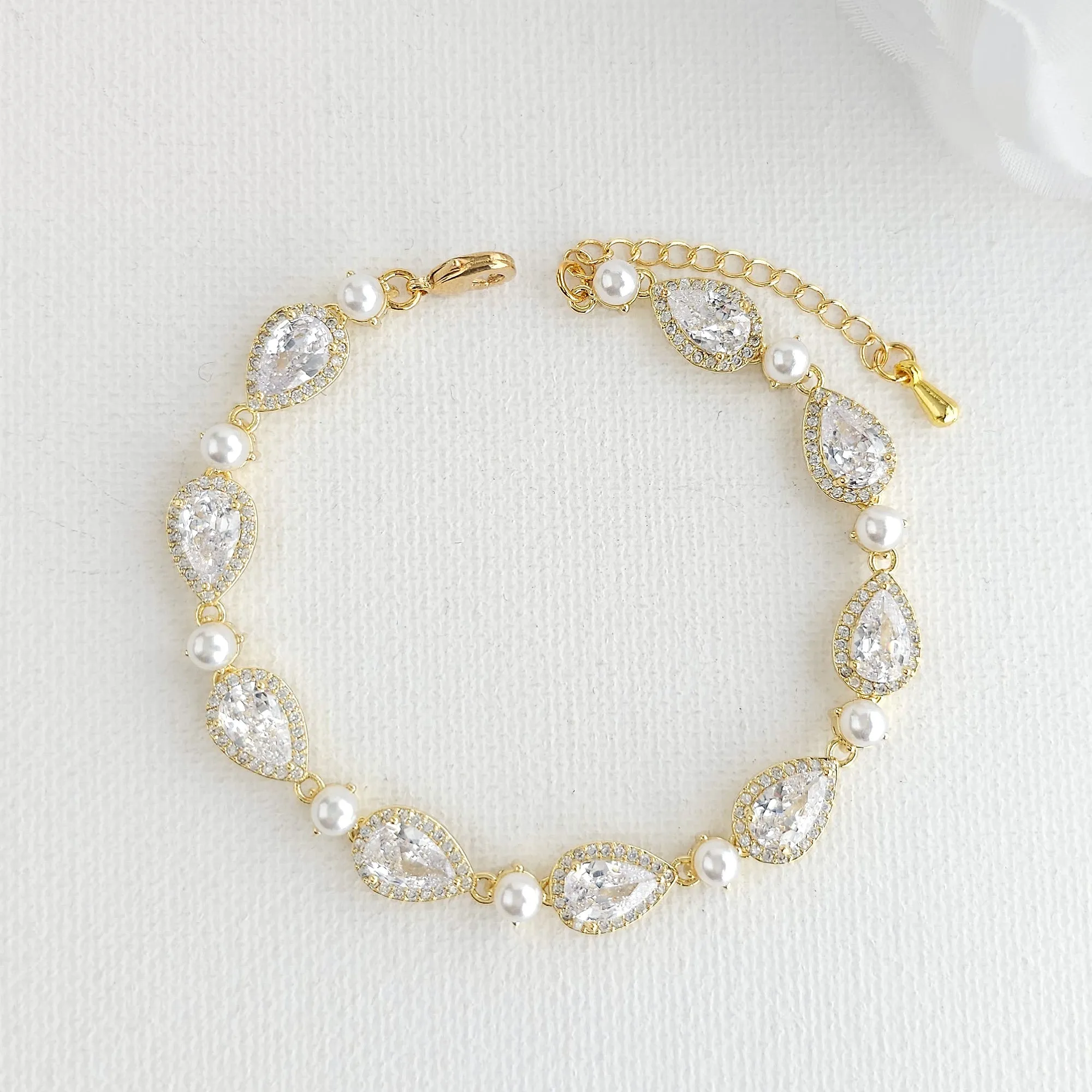 Gold and Pearl Bracelet-Emma