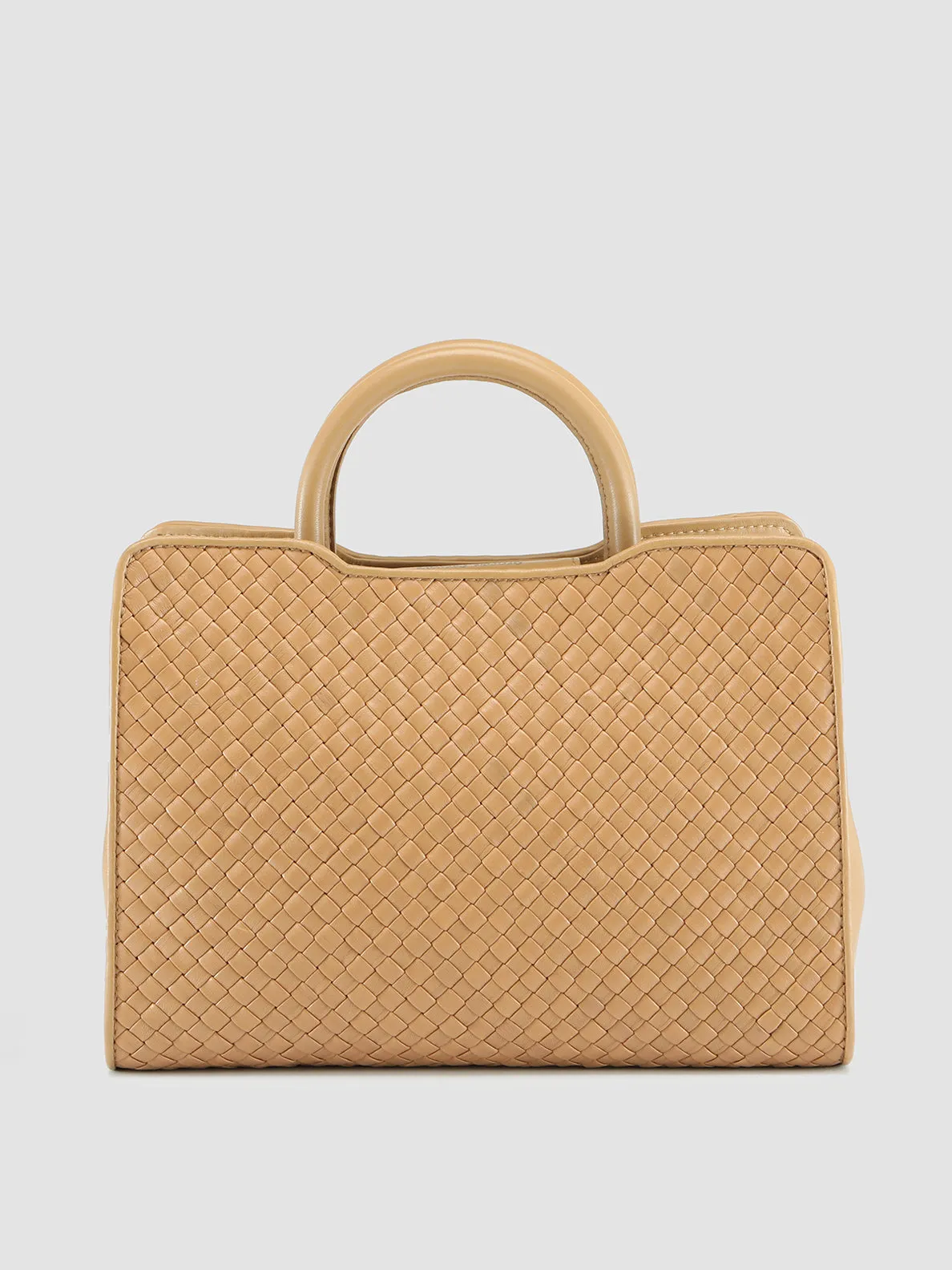 HELEN 025 - Brown Woven Leather Hand Bag