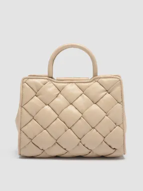 HELEN 025 Massive - Ivory Woven Leather Hand Bag