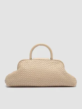 HELEN 21 - Ivory Leather Handle Bag