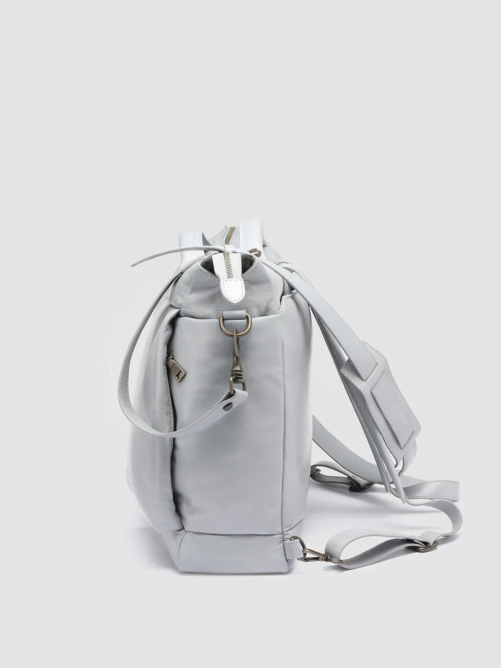 HELMET 037 - Grey Leather Weekend Bag