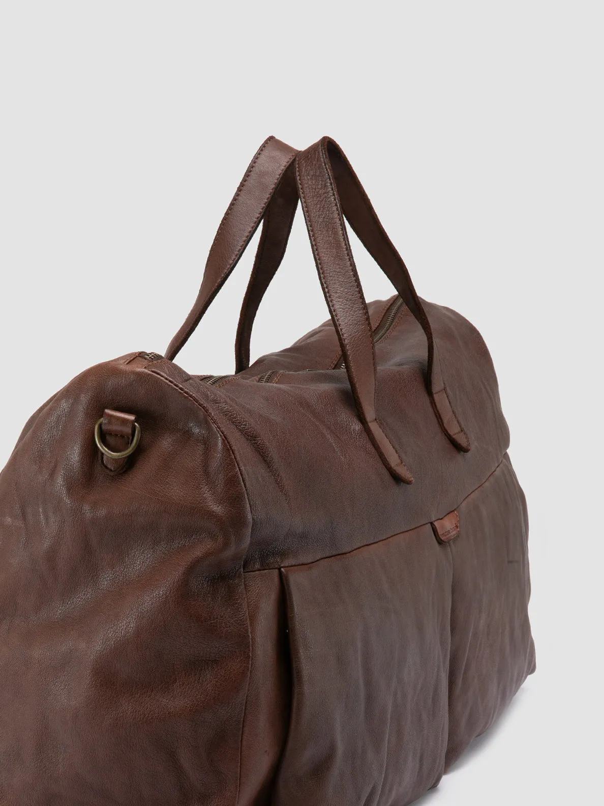 HELMET 043 - Brown Leather Weekend Bag