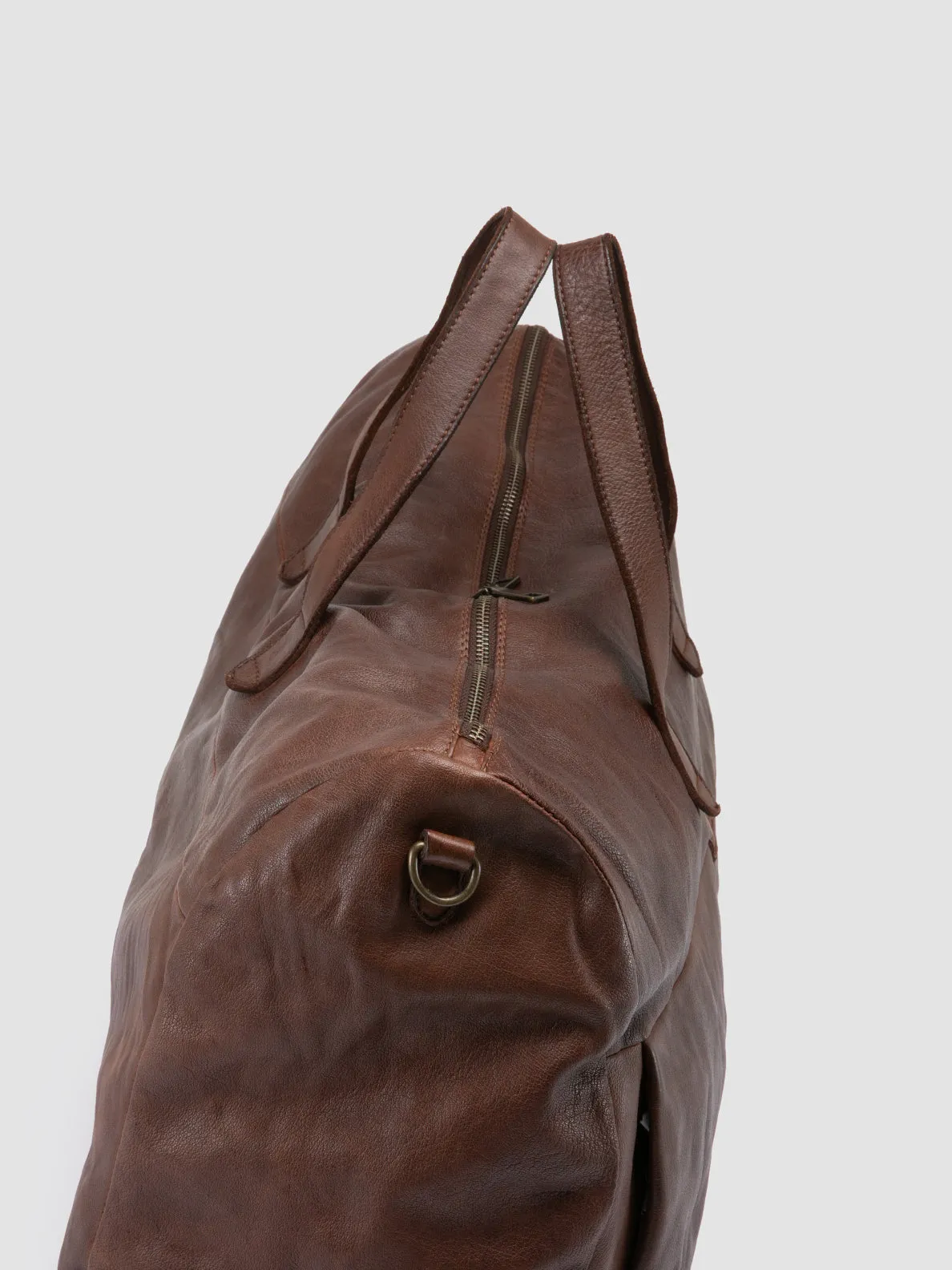 HELMET 043 - Brown Leather Weekend Bag