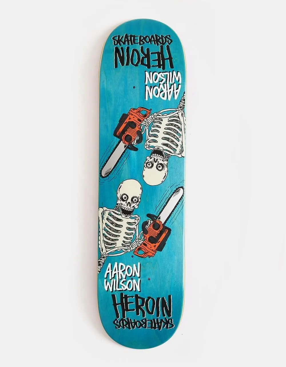 Heroin Aaron Chainsaw Skeletons Skateboard Deck - 8.5