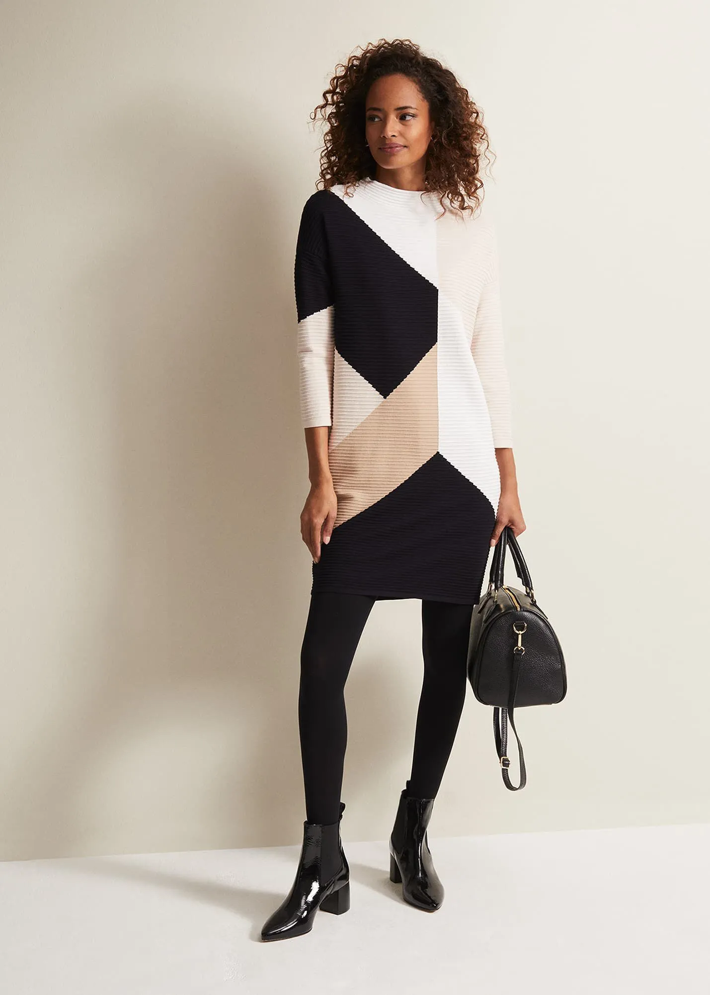 Hetty Colour Block Tunic Mini Dress