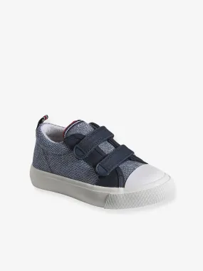 Hook-and-Loop Canvas Trainers for Children, Designed for Autonomy - set blue