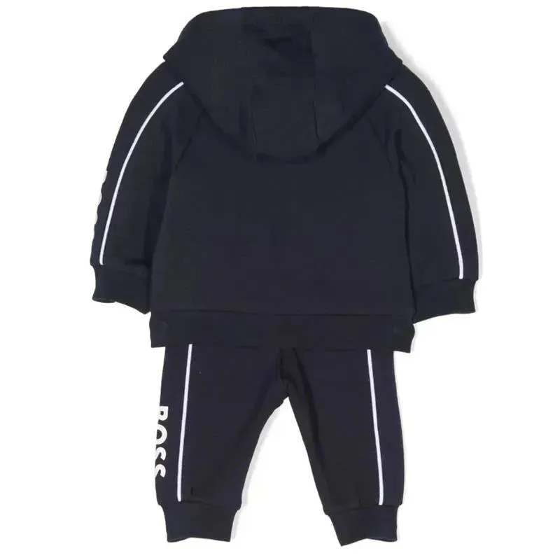 Hugo Boss Baby - Boys Logo Print Tracksuit Set, Pale Blue