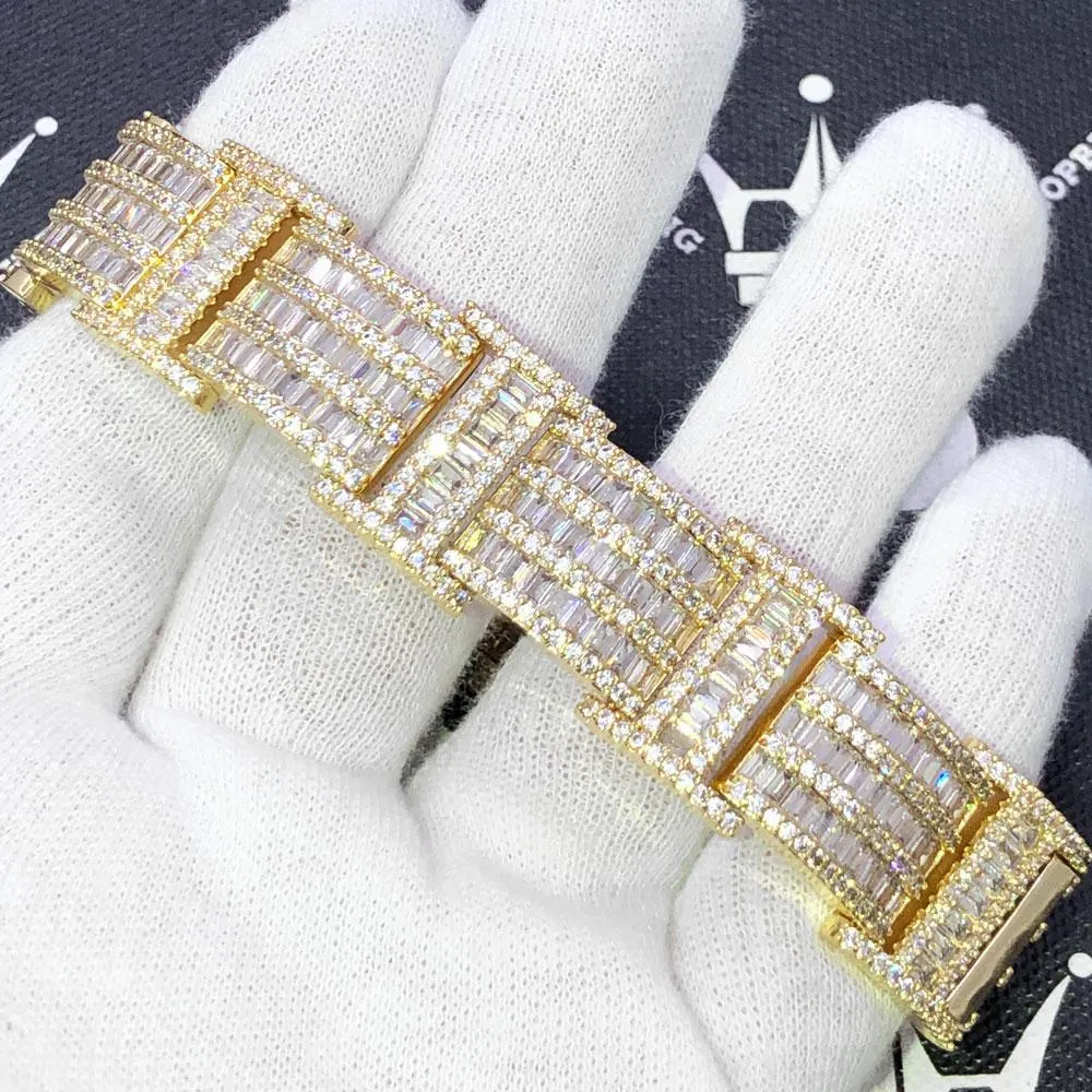 I Bars Baguette VVS Iced Out Hip Hop Bracelet