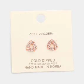 iLLASPARKZ Gold Dipped Cubic Zirconia Knotted Stud Earrings