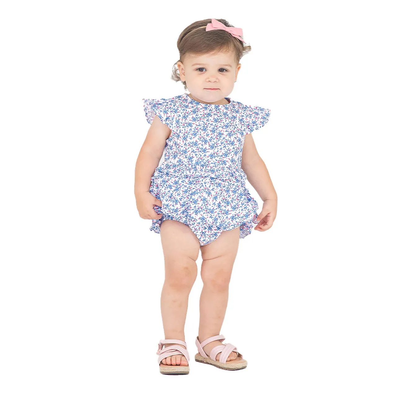 Infant/Toddler RuffleButts Cottage Tea Time Sleeveless Waist Ruffle Romper