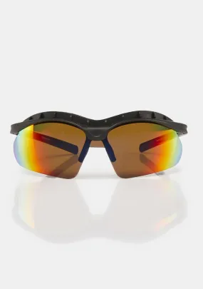 Iridescent Mirror Shield Sunglasses-